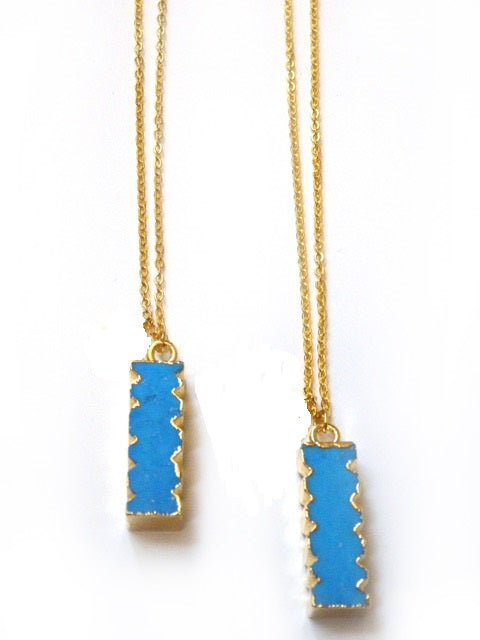 Genuine turquoise store bar necklace