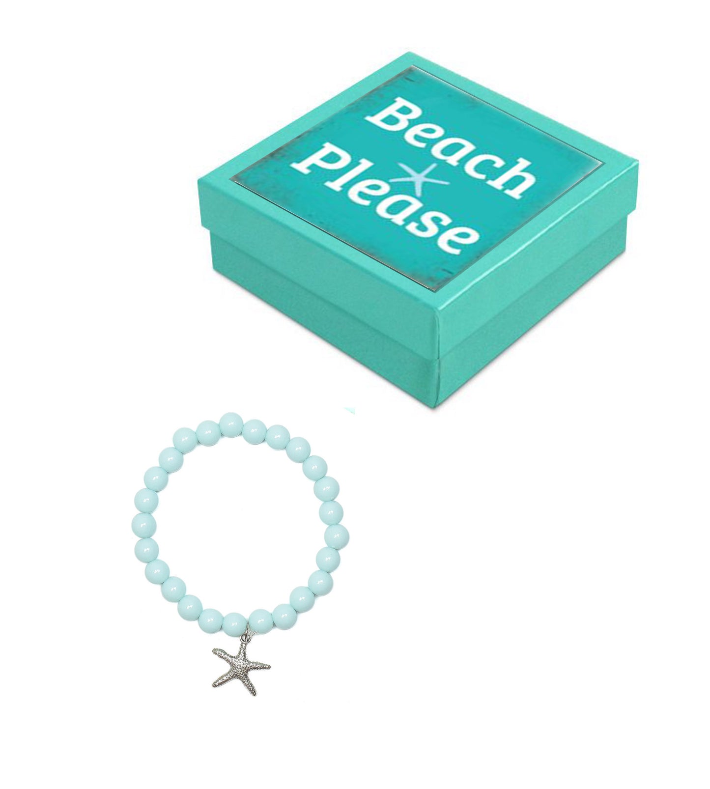 Seaside Starfish Glass Beaded Bracelet Gift Box Set