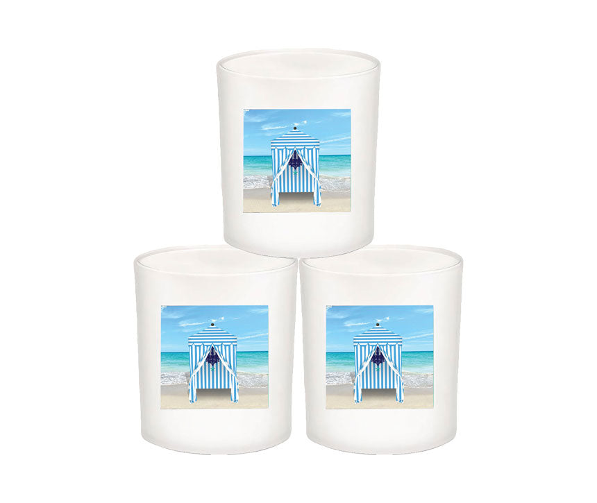 Luxury Cabana Beach Day Candle with Lid-Coconut Soy Wax,Vegan