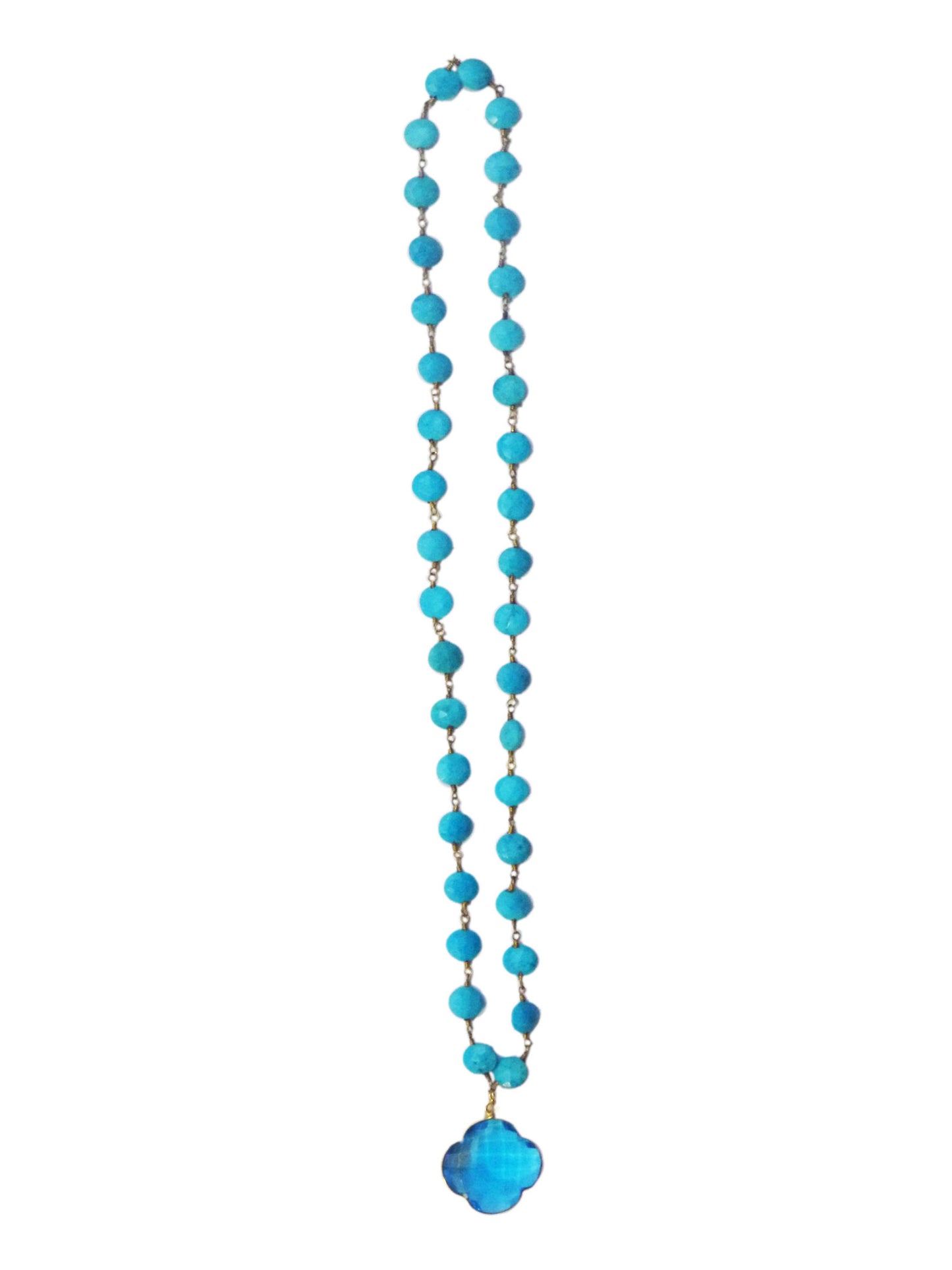 The Hamptons Turquoise & Blue Topaz Beaded Necklace- Set of 2