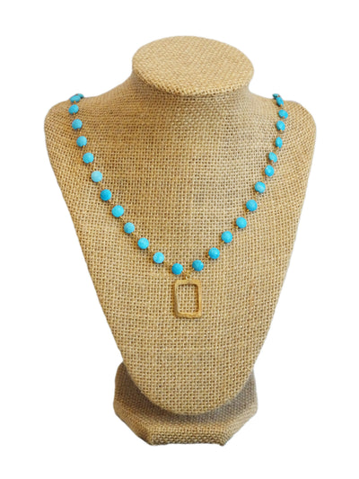 Luxury Cabana Turquoise & Gold Beaded Necklace