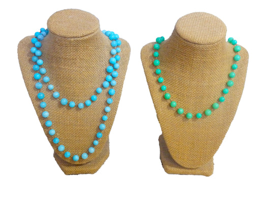 Palm Beach Agate Gemstone Beaded Necklaces-3 Colors