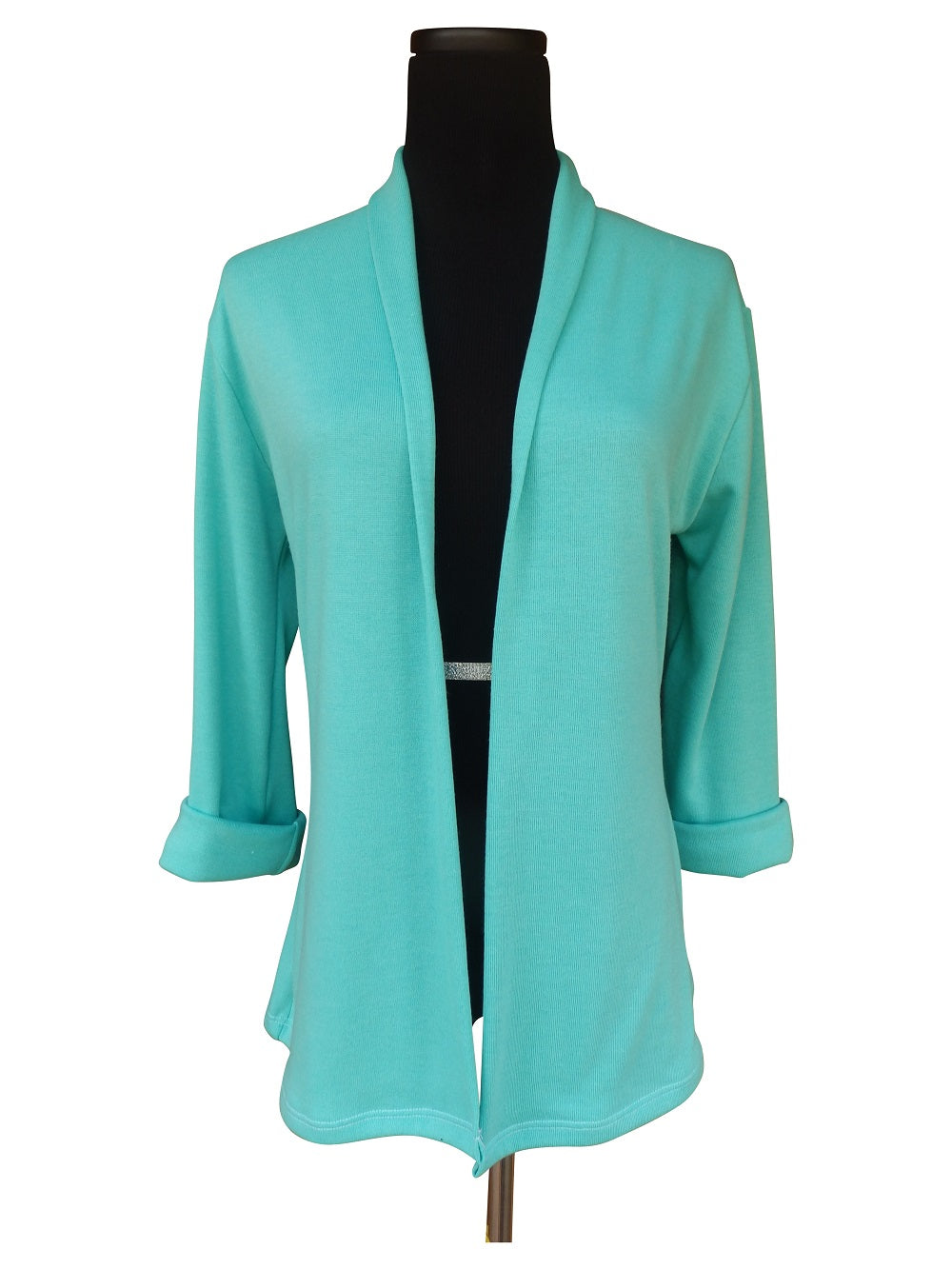 Paradise Beach Aqua Shawl Cardigan Sweater with 3 Quarter Sleeve-1 LEFT SIZE SMALL