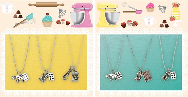 BAKER LOVERS NECKLACES-Whisk and Cupcake/Muffin Pan