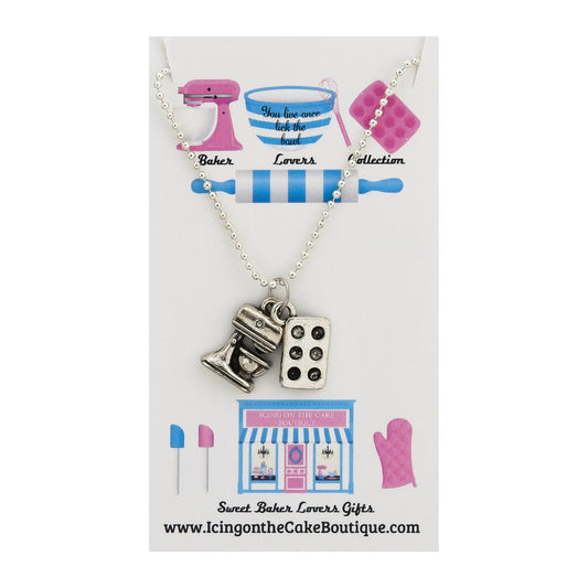 BAKER LOVERS NECKLACES-Mixer and Cupcake/Muffin Pan