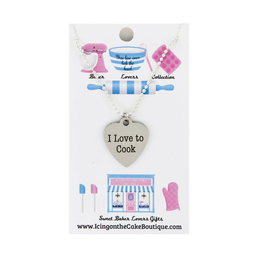 I love to Cook Quote BAKER LOVERS NECKLACES