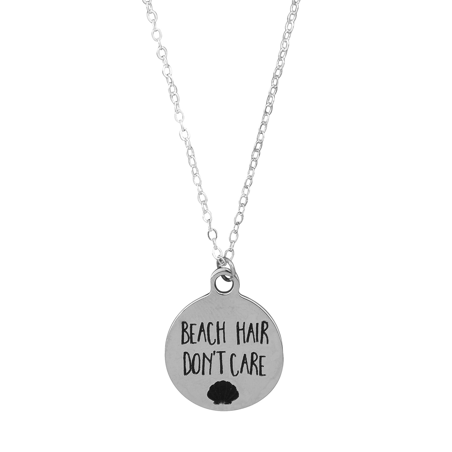 Beach Hair Don't Care Beach Quote Necklace