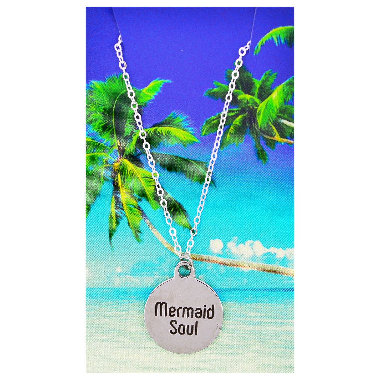 Mermaid Soul Beach Quote Necklace