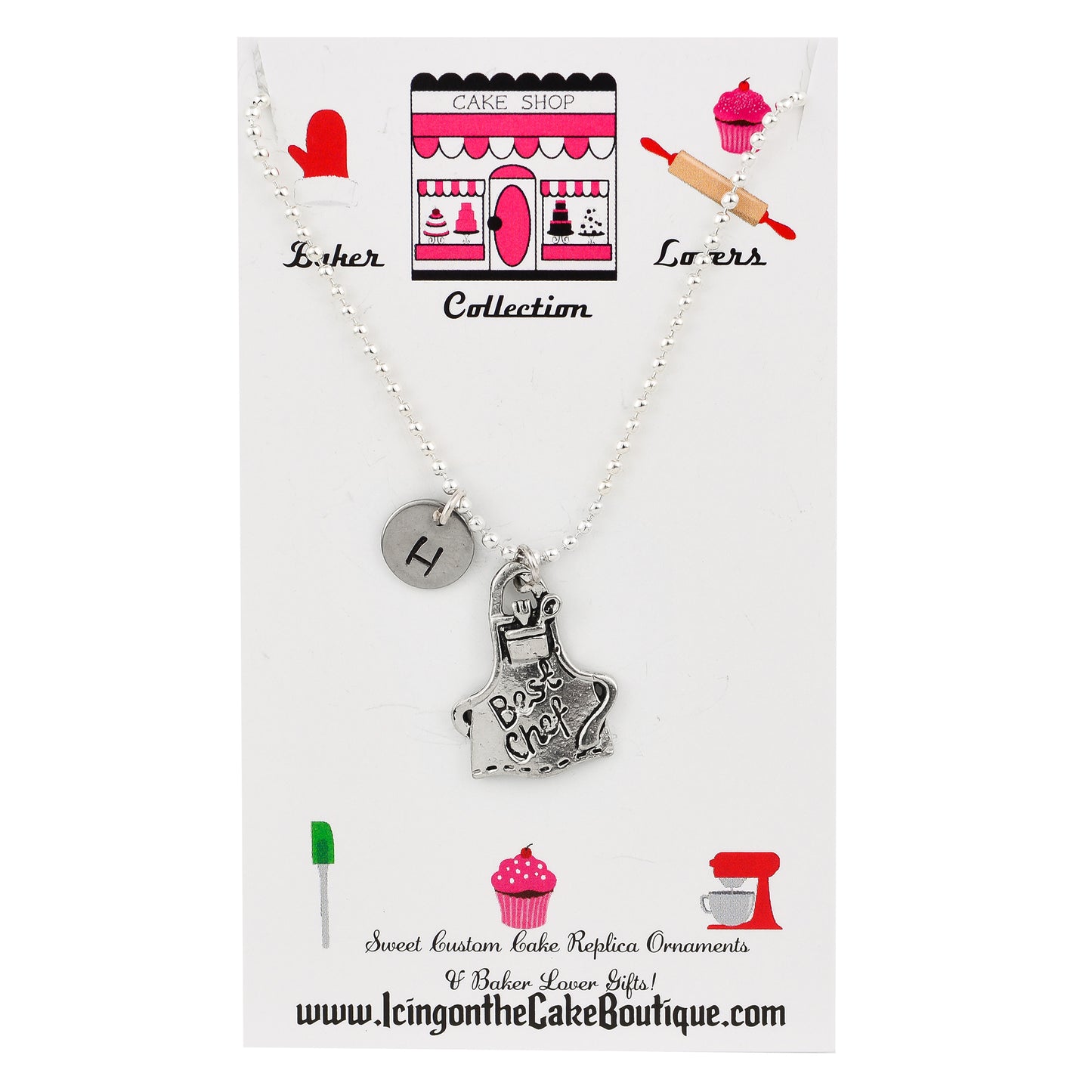 Monogram Best Chef Apron BAKER LOVERS NECKLACES