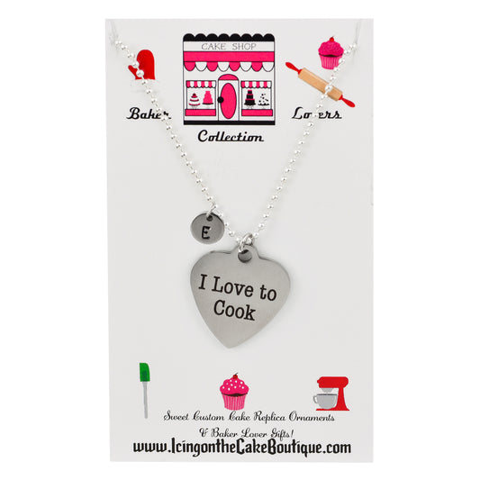 Monogram I love to Cook BAKER LOVERS NECKLACES