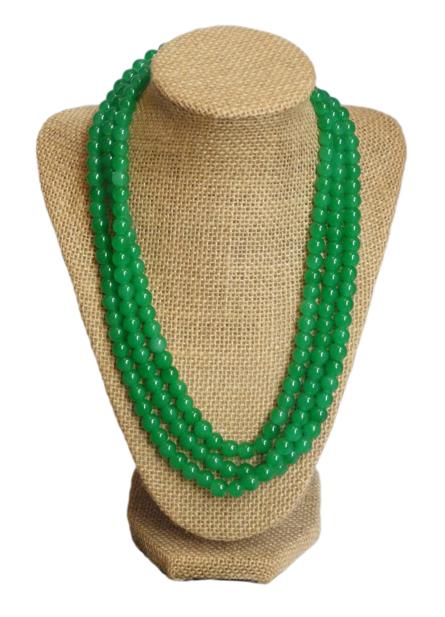 Yacht Party Kelly Green Triple Beaded Statement Necklace