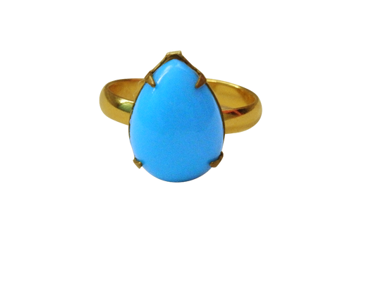 Turquoise Teardrop Cocktail Ring