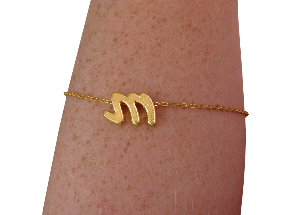 Gold Lowercase Initial Bracelet