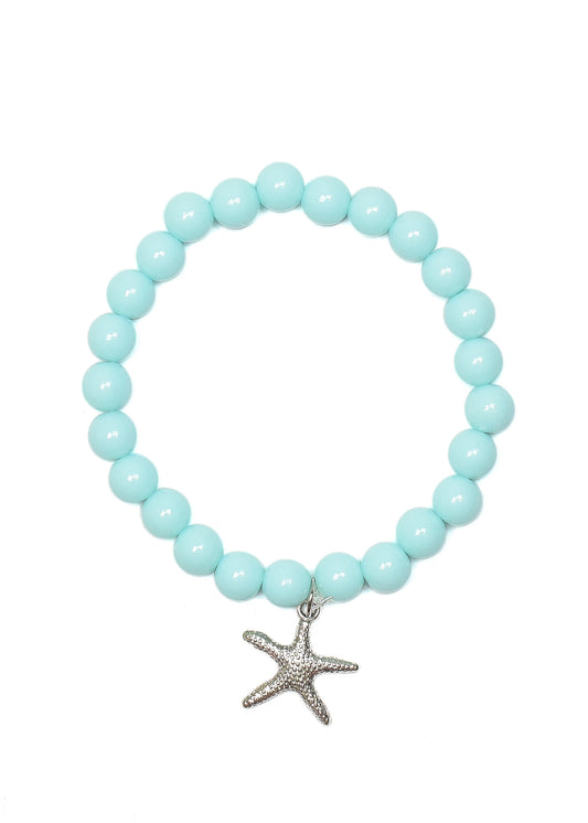 Beach Starfish Glass Beaded Bracelet Gift Box Set