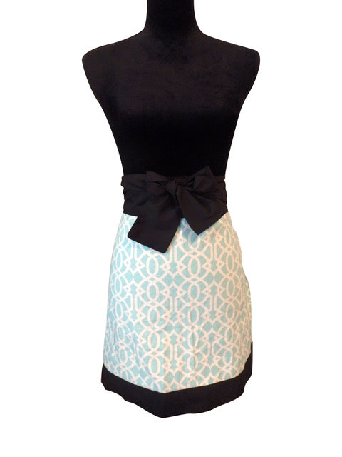 Preppy Aqua Lattice Miss Hotcakes Half Apron