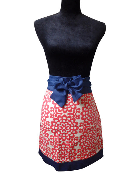 Red Floral Miss Hotcakes Half Apron