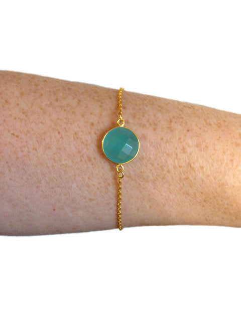 Southbeach Aqua Chalcedony Gem Bracelet