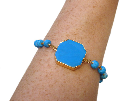 Luxury Montauk Turquoise Octagon Gemstone Bracelet