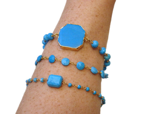 Luxury The Hamptons Turquoise Gemstone Bracelets Set of 3