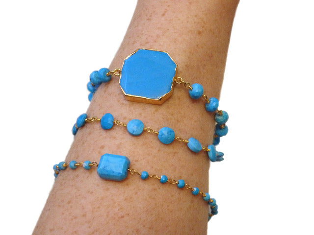 The Hamptons Turquoise Octagon Gemstone Bracelet