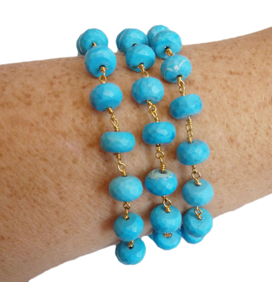 Luxury Clubhouse Triple Turquoise Bracelet