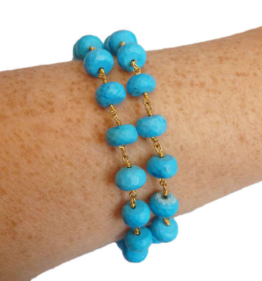 Luxury Clubhouse Double Turquoise Bracelet