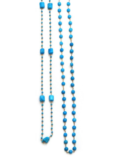 Luxury East Hampton Turquoise Double Beaded Necklace