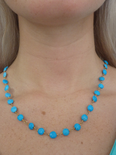 The Hamptons Long Turquoise Beaded Necklaces