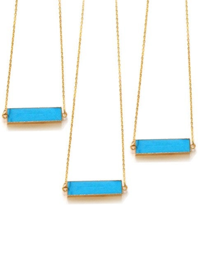 Beverly Hills Turquoise Bar Necklace