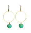 Seafoam Green Circle Gold Earrings