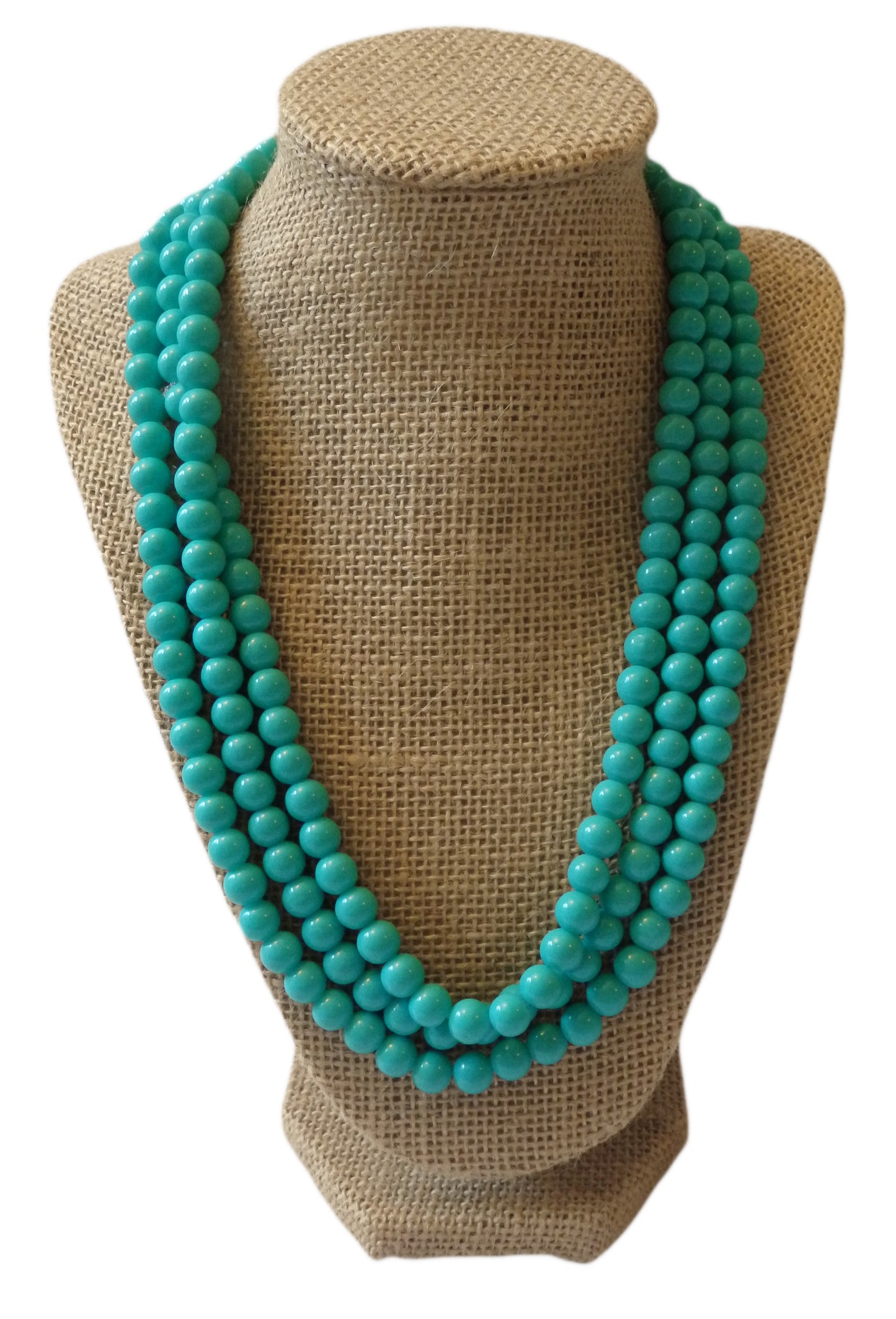 Yacht Party Turquoise Triple Beaded Statement Necklace