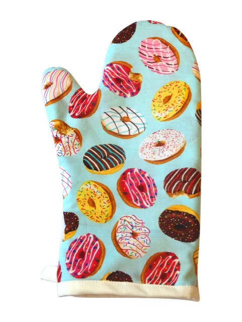 Glazed Donuts Hot Mess Oven Mitt & Baker Shop Potholder Gift Set