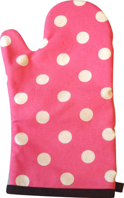 Pink Polka Dots Hot Mess Oven Mitt