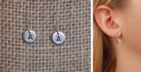 Tiny Monogram Earrings