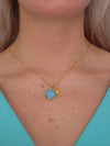 Sky Blue Chalcedony Monogram Necklace