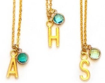 Monogram Birthstone Necklace