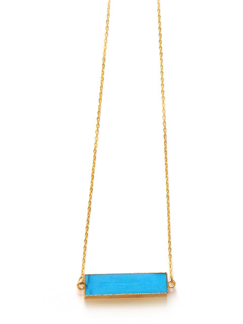 Beverly Hills Turquoise Bar Necklace