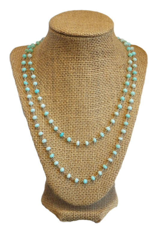 Palm Beach Ocean Blue Opal Layered Necklace