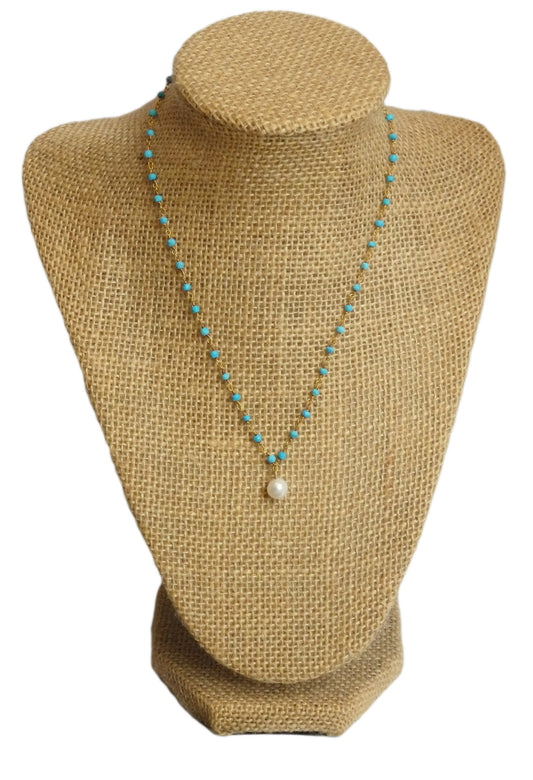 Pearl Single Beaded Drop Necklace