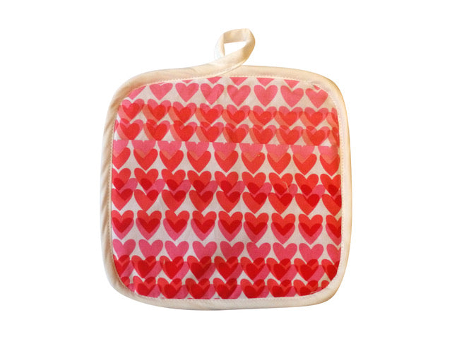 Preppy Pink Hearts Bake Shop Potholder