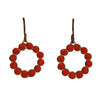 Coral Circle Swarovski Earrings