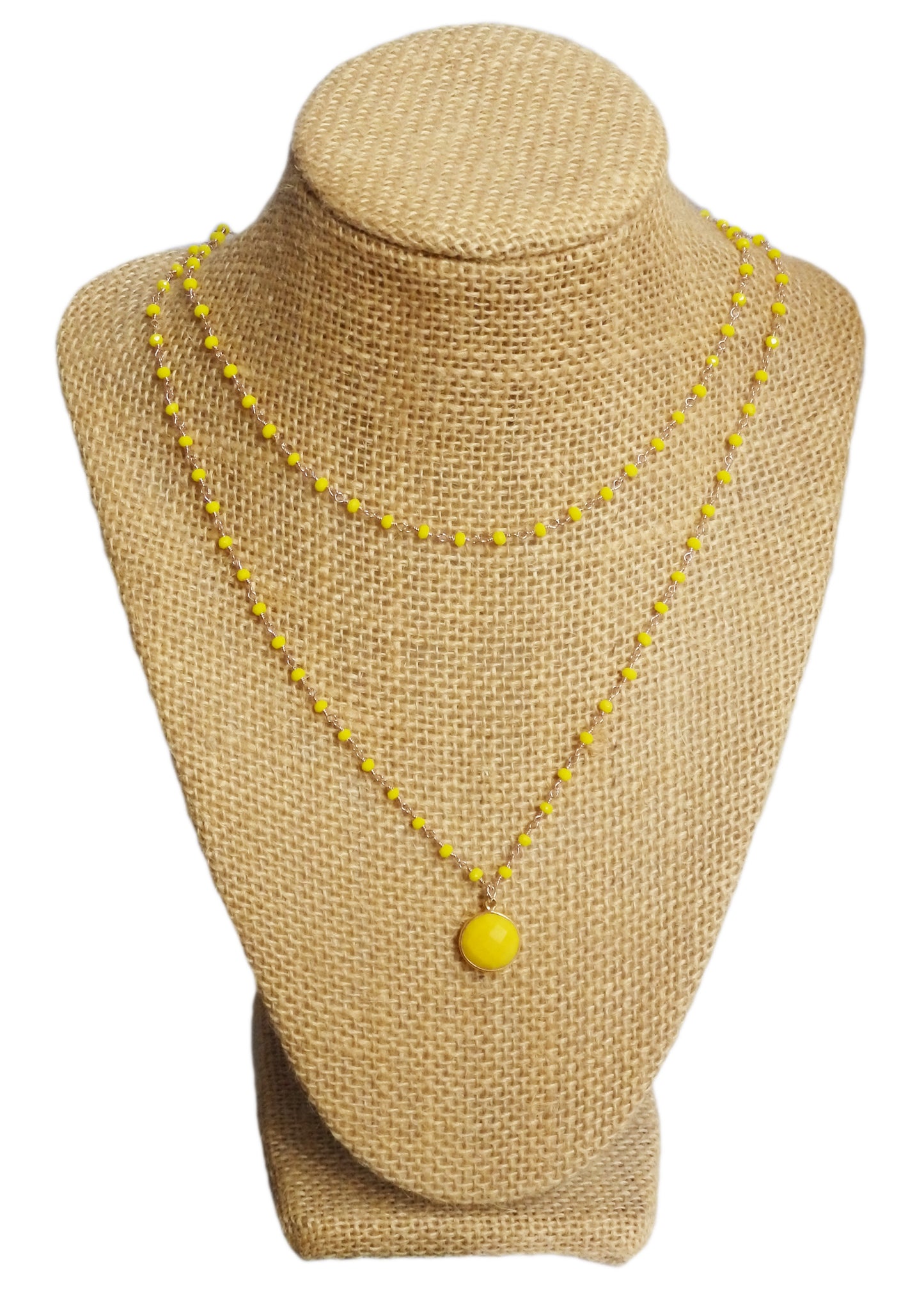 Sunshine Yellow Agate Necklace